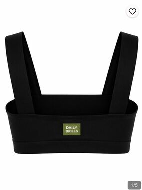 DAILY DRILLS Black Go! Lawson Bra Square Neck Stretch Small
